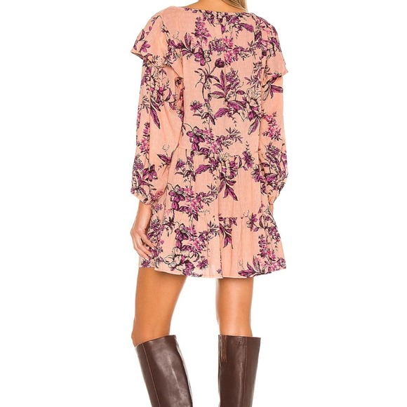 Free People Sunbaked Swing Dress in Peach Combo - Picture 2 of 10